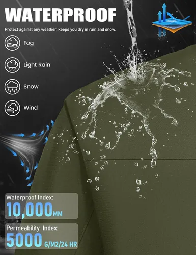 Vista 3 de MAGCOMSEN Chaqueta de invierno para hombre, chaqueta impermeable de esquí, nieve, abrigo de snowboard cálido con múltiples bolsillos