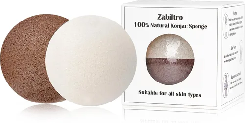 Vista 14 de Esponjas faciales naturales de Konjac - Semicírculos - para una limpieza facial suave y exfoliación ecológica - Cuidado de la piel Limpieza