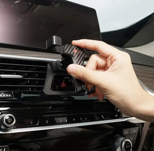 Vista 4 de BEERTE Soporte para teléfono compatible con BMW Serie 5 2017-2023 528i 530i 530e 540i ajustable para ventilación de aire del salpicadero