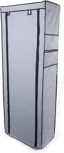 Vista 3 de Zapatero de 10 niveles, organizador de almacenamiento de zapatos, torre con cubierta a prueba de polvo, armario de zapatos, torre (gris)