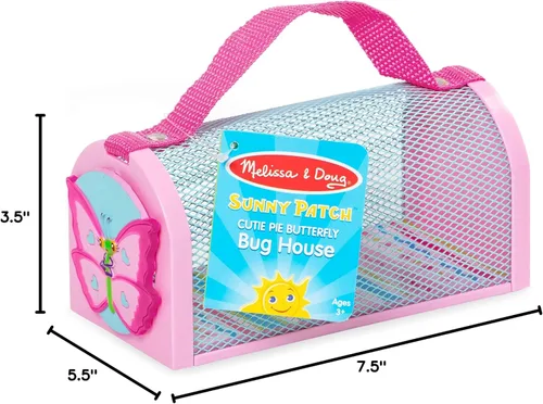Vista 11 de Melissa & Doug casa de mariposas soleada parque lindo, juguete con correas para llevar y puerta de fácil acceso