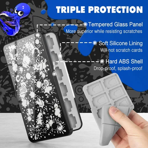 Vista 5 de MoKo Funda para 24 tarjetas de juego compatible con Nintendo Switch OLED modeloSwitchSwitch Lite funda para juego Switch para tarjetas de juego