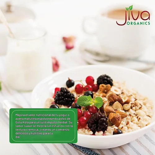 Vista 5 de Jiva Organics Gotu Kola Powder (Centella Asiatica) 7 onzas (7.05 oz) - Crudo, vegano, sin OMG