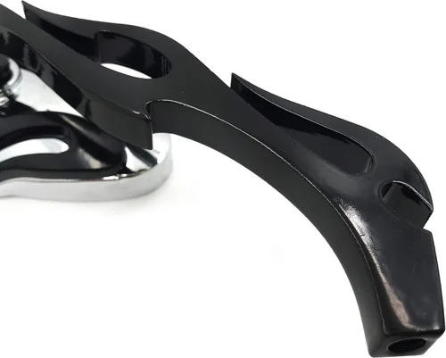 Vista 5 de MT350-02- Espejo retrovisor estilo llama de motocicleta compatible con cualquier Cruiser Chopper Custom Negro Nuevo