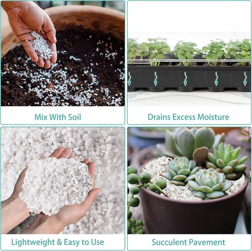 Vista 5 de Legigo 2 Cuartos de Perlita Hortícola Orgánica para Plantas de Interior - Aditivo Acondicionador Natural de Suelo Hortícola Mezcla para Mejorar