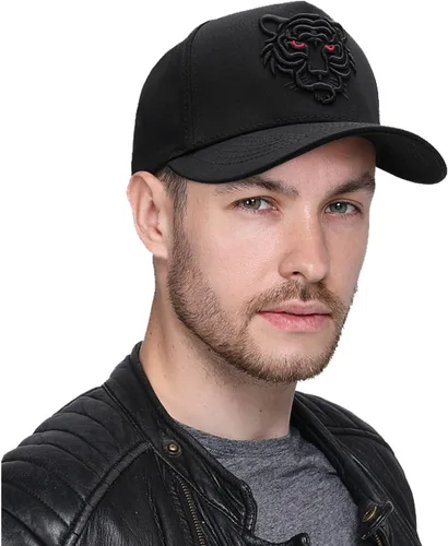 Vista 7 de Gorra de béisbol con diseño de tigre para camioneros, estilo hip hop, diseño de animales, bordado, para ampliar la parte superior dura