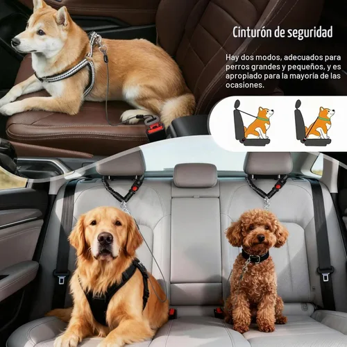 Vista 7 de Idepet Cinturón de seguridad para perro para coche de acero inoxidable 3 en 1 cinturón de seguridad para perro, color negro