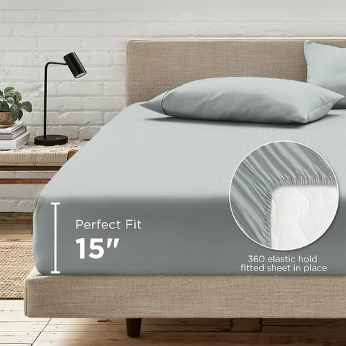 Vista 7 de Newise Grounding Sheets, 10% fibra de plata pura y 90% algodón orgánico, sábana bajera conductora para un mejor sueño, tamaño Queen de 60 x 80 x 15