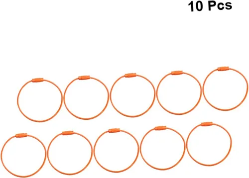 Vista 3 de COHEALI Llavero de metal para manualidades, 10 piezas, llavero de coche, colgante de equipaje, anillo de identificación, anillo de alambre, etiqueta
