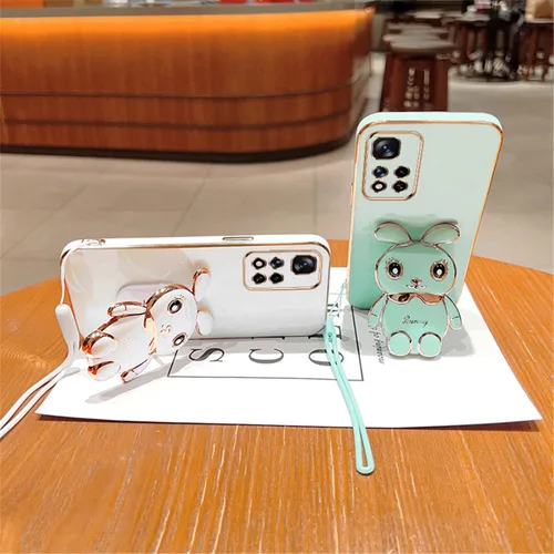 Vista 4 de Funda compatible con Redmi Note 11 Pro Phone Cover TPU Silicona Soporte Electrochapado Suave Durable Caída Protección a Prueba de Golpes para Redmi