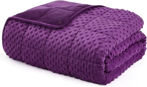 Vista 8 de L'AGRATY Manta con peso de 5 libras, para regazo, manta pequeña y portátil para adultos, refrescante, para viajar, relajarse y dormir, para todas