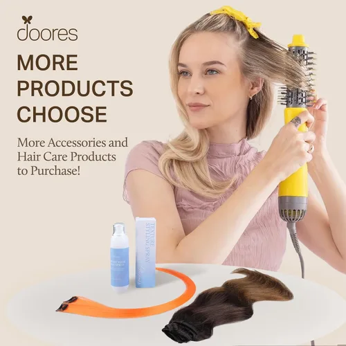 Vista 5 de DOORES Extensiones de cabello humano con clip, instalación rápida de 5