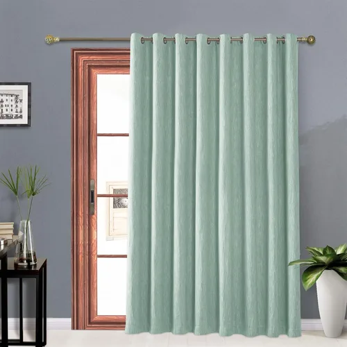 Vista 23 de Melodieux Elegantes cortinas opacas de algodón para oscurecer la habitación, para sala de estar, dormitorio, con aislamiento térmico, paneles