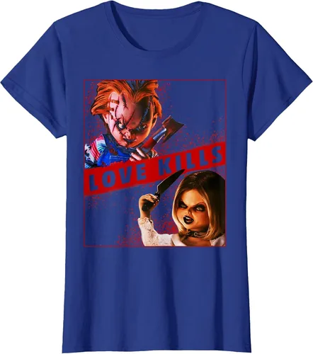 Vista 48 de Child's Play Chucky and Tiffany Love Kills T-Shirt Asphalt Grey
