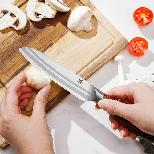 Vista 7 de MSY BIGSUNNY Juego de cuchillos de cocina de 5 piezas, cuchillo de cocina profesional alemán de acero inoxidable, serie Tang