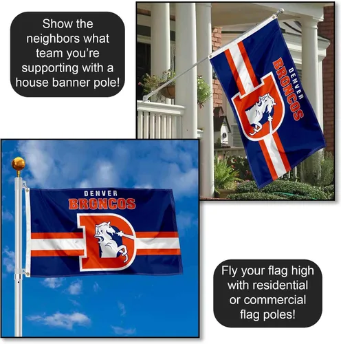 Vista 3 de Broncos Throwback - Bandera retro vintage de 3 x 5