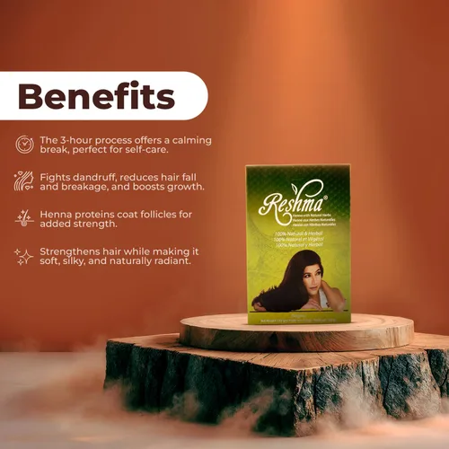 Vista 5 de Reshma Beauty Henna en polvo 100% puro (Lawsonia Inermis) – Tinte natural de un solo ingrediente para mezcla de canas, brillo y fuerza – Tinte