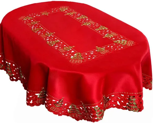Vista 7 de Grelucgo - Servilletas bordadas para árbol de Navidad con diseño de acebo (12 × 12 pulgadas, 4 piezas)