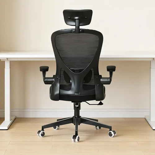 Vista 22 de Monhey Silla de oficina negra, silla de oficina ergonómica, silla de escritorio de oficina en casa para personas grandes y altas, silla