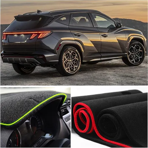 Vista 4 de Cubierta del tapete para salpicadero, consola central interior personalizada compatible con Hyundai Tucson SUV SE SEL Limited 2022 2023, accesorios