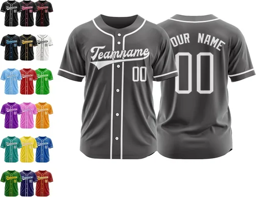 Vista 19 de Camiseta de béisbol personalizada, nombre de béisbol personalizado, logotipo de número, camiseta de béisbol personalizada para hombres, mujeres