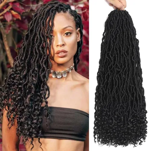 Vista 35 de Extensiones de cabello de ganchillo de 12 pulgadas de pelo sintético de ganchillo 1B, extensiones de cabello de ganchillo suaves