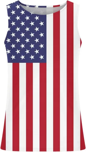 Vista 3 de Camisetas sin mangas para hombre del 4 de julio, camisetas con la bandera estadounidense 1776, Día de la Independencia, patriótico, entrenamiento