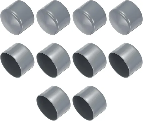 Vista 231 de uxcell 10 tapas de goma para extremos de 0.591 in de identificación, tapa de extremo redondo, protectores de rosca de tornillo, color negro