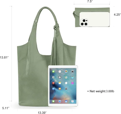 Vista 6 de Montana West Bolsos estilo hobo holgados para mujer, bolsos de hombro suaves de diseñador para mujer, bolso de mano con asa superior
