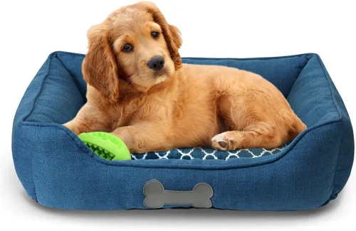 Vista 10 de Cama para mascotas Fluffy Paws, cama con forma de caja con alfombra premium con cojín para perros y gatos