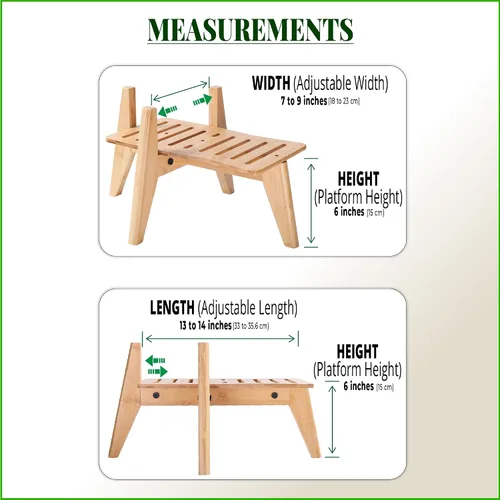Vista 2 de Soporte para dispensadores de alimentos de agua para perros, adecuado para razas medianas, soporte de bambú para comederos automáticos elevados