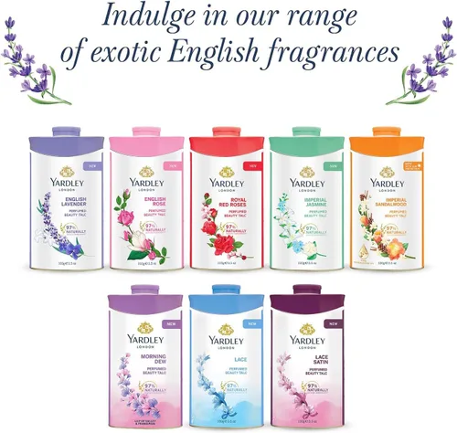 Vista 7 de Talco perfumado Yardley Lavanda inglesa 250 g (8.81 onzas) Paquete de 1