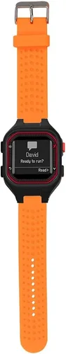 Vista 5 de Correa de repuesto compatible con el reloj inteligente Garmin Forerunner 25, pulsera deportiva de silicona negra impermeable (correa para hombre)