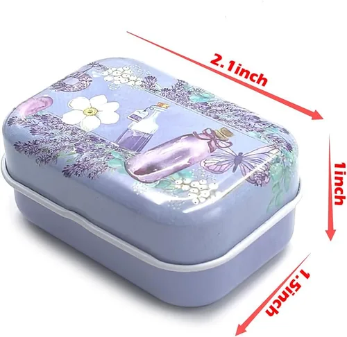 Vista 12 de 8 piezas de mini flores de estaño organizador de joyas caja de almacenamiento cajas decorativas pequeñas latas de metal floral con tapas