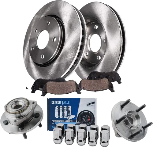 Vista 9 de Detroit Axle - Kit de frenos para Nissan Rogue 2014-2019, 2015 2016 2017 2018 Rotores de freno de disco de cerámica Reemplazo de pastillas de freno