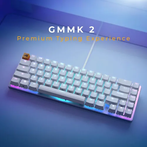 Vista 4 de Paquete combinado de teclado y mouse Glorious Model O 2 White Gaming Mouse y Glorious GMMK 2 Blanco 65% teclado