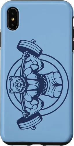 Vista 11 de iPhone 16 Bear Barbell diseño para culturistas caso de culturismo