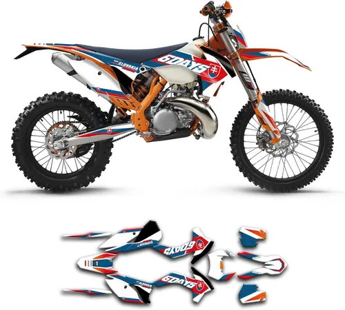 Vista 14 de Kit de calcomanías personalizadas para 125 200 250 300 350 450 500 EXC EXC-F XCW XC-W XCF-W 2014 2015, negro y azul, KTEXCW1416001-KR