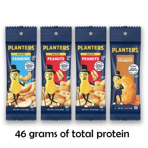 Vista 2 de Aperitivos altos en proteínas para adultos y niños - Paquete surtido de 8 piezas - 84 gramos de proteína - Sin gluten - Frutos secos, palitos