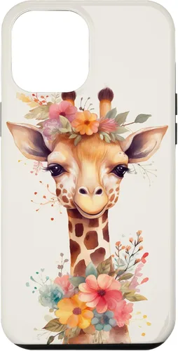 Vista 26 de Cute Giraffe with Flowers Giraffe Floral Case for iPhone 17