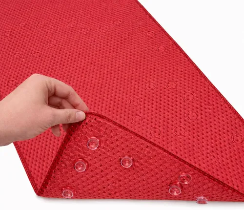 Vista 20 de Alfombra antideslizante para bañera, extragrande, de 36 x 17 pulgadas, con ventosas y orificios de drenaje, espuma suave, lavable a máquina