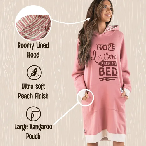 Vista 12 de Lazy One Sudadera con capucha de gran tamaño, ropa de dormir cómoda, vestido de suéter para mujer