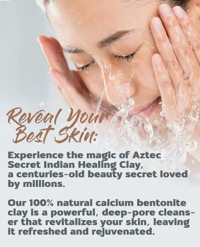 Vista 3 de Aztec Secret – Arcilla curativa india 1 libra – Mascarilla facial y corporal para limpieza profunda de poros – La arcilla de calcio bentonita 100%