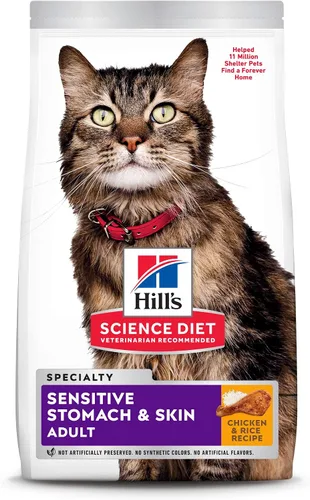 Vista 2 de Hill's Science Diet Alimento seco para gatos, adultos, estómago y piel sensibles