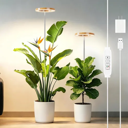 Vista 9 de SDOVUERC Luz de crecimiento de espectro completo con soporte para plantas de interior, luz de plantas de suelo, temporizador de 6/12/18H, 3 modos