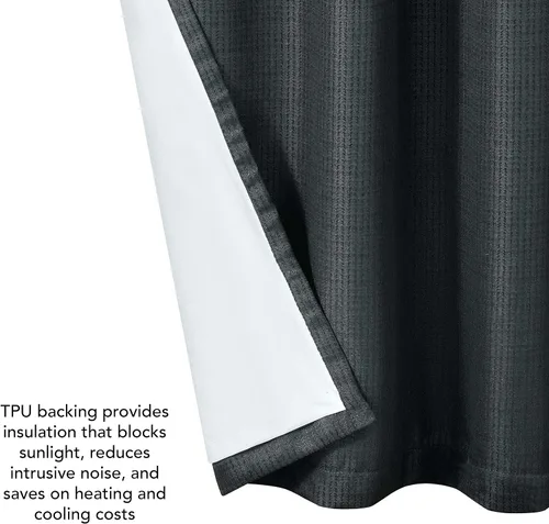 Vista 7 de Creative Home Ideas Cortinas opacas (2 paneles, 50 x 84 pulgadas, gris carbón) cortinas con aislamiento térmico para oscurecer la habitación