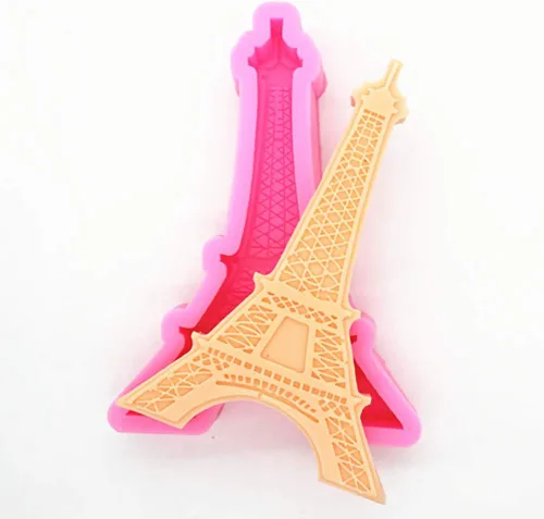 Vista 3 de Molde de silicona de la torre Eiffel de París, molde de fondant de chocolate 3D para decoración de tartas, mini molde de arcilla polimérica