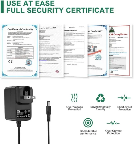 Vista 6 de Cable de alimentación para cámara de seguridad domo de 12 V con certificación UL para First Alert CMD420 CMD480 CMD520 CMD600 CM420 SmartBridge