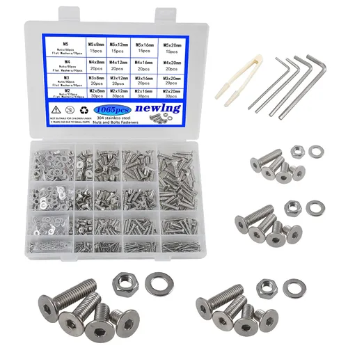 Vista 17 de Juego de pernos y tuercas con exterior hexagonal, mecánicos de acero inoxidable 304, maquinaria industrial, Tornillos hexagonales