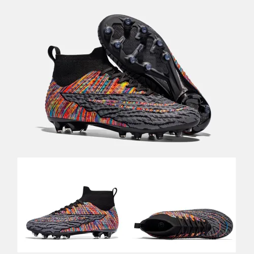 Vista 4 de MEBAMY Zapatos de fútbol para hombre, zapatos de fútbol para exteriores, AG, FG, transpirables, ligeros, para fútbol, béisbol, lacrosse, rugby